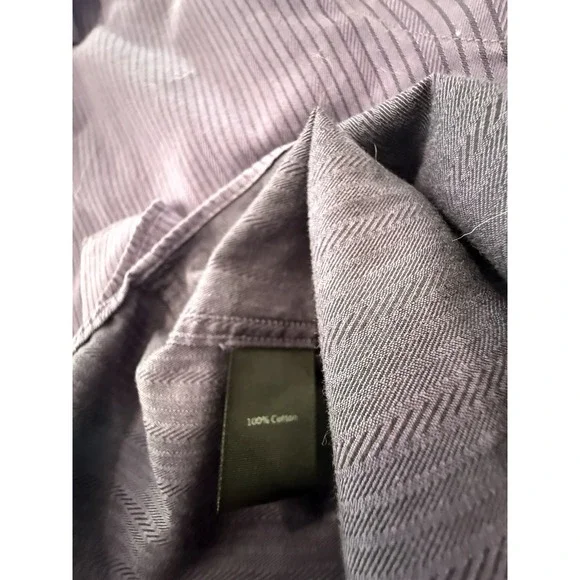 Marc Anthony Long Sleeve Button Down Purple Striped Shirt Slim Fit 15 1/2 34-35 - Picture 6 of 7